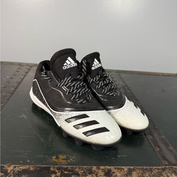 Adidas Icon V MD K Black White Baseball Cleats G28293 Youth Size US 3.5 - Picture 1 of 5